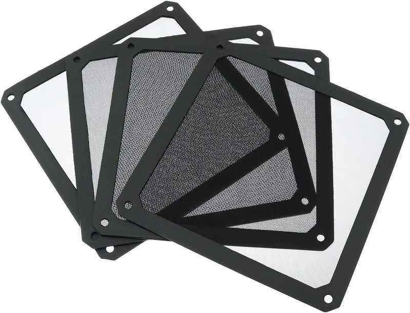 ZYAMY 4pcs 140mm PC Fan Dust Filter Magnetic Frame Computer Fan Grills Dust Mesh PC Cooler Filter Screen Dustproof Case Covers 14cm x 14cm, Black - Image 3